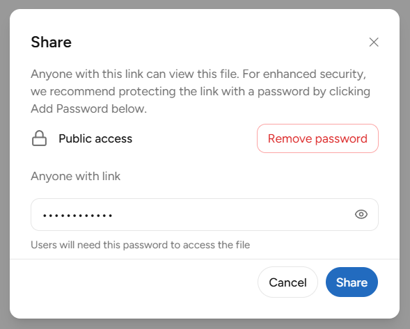 File Sharing Modal