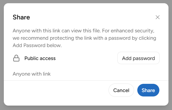 File Sharing Modal
