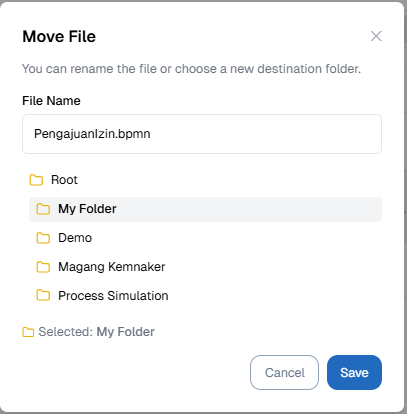 Modal Select Parent Folder