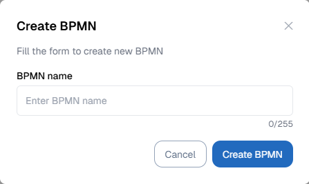 Pop up Create BPMN