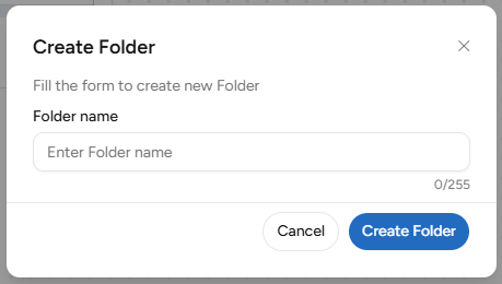 Pop up Create Folder