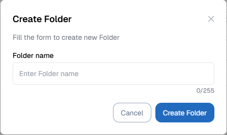 Pop up Create Folder