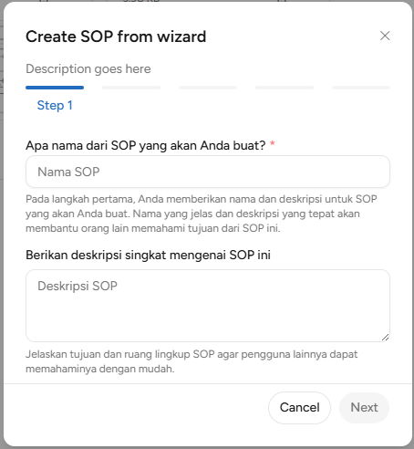 Pop up SOP Wizard