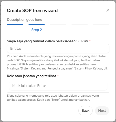 Pop up SOP Wizard