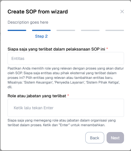 Pop up SOP Wizard