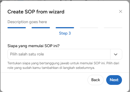 Pop up SOP Wizard