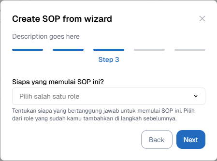 Pop up SOP Wizard