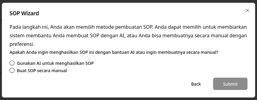 Pop up SOP Wizard