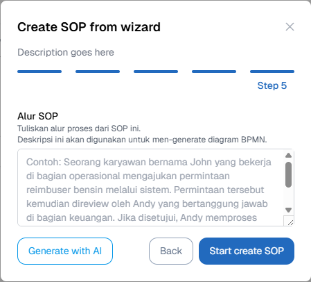 Pop up SOP Wizard AI