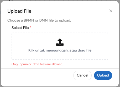 Pop up Upload File