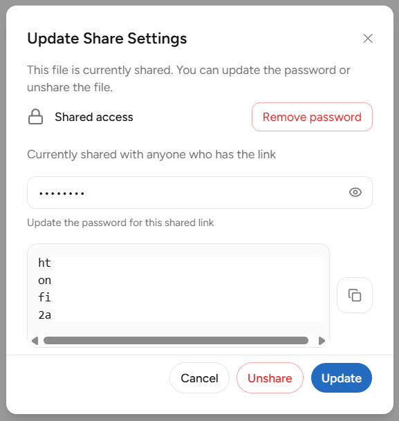 File Sharing Modal