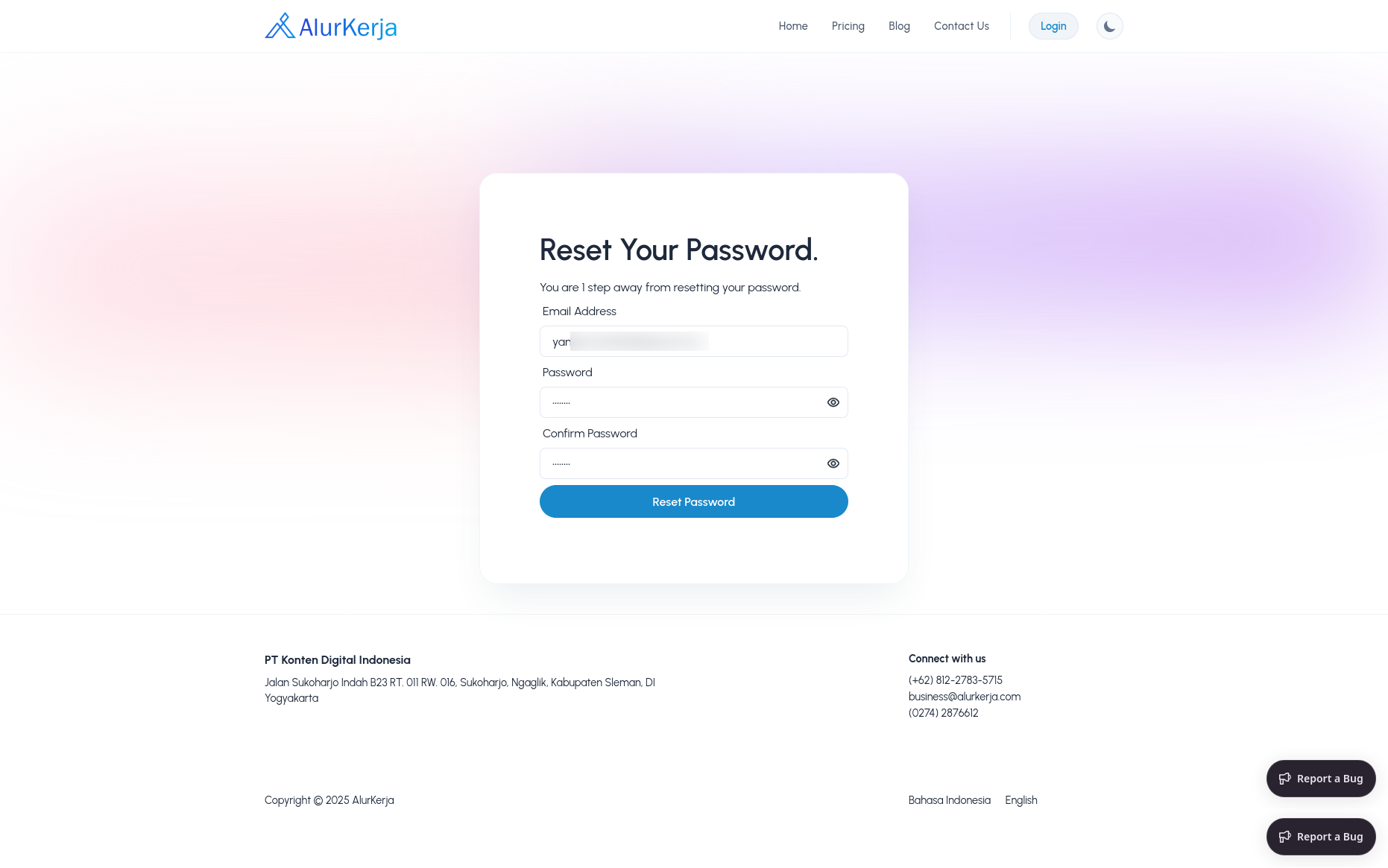 Create New Password