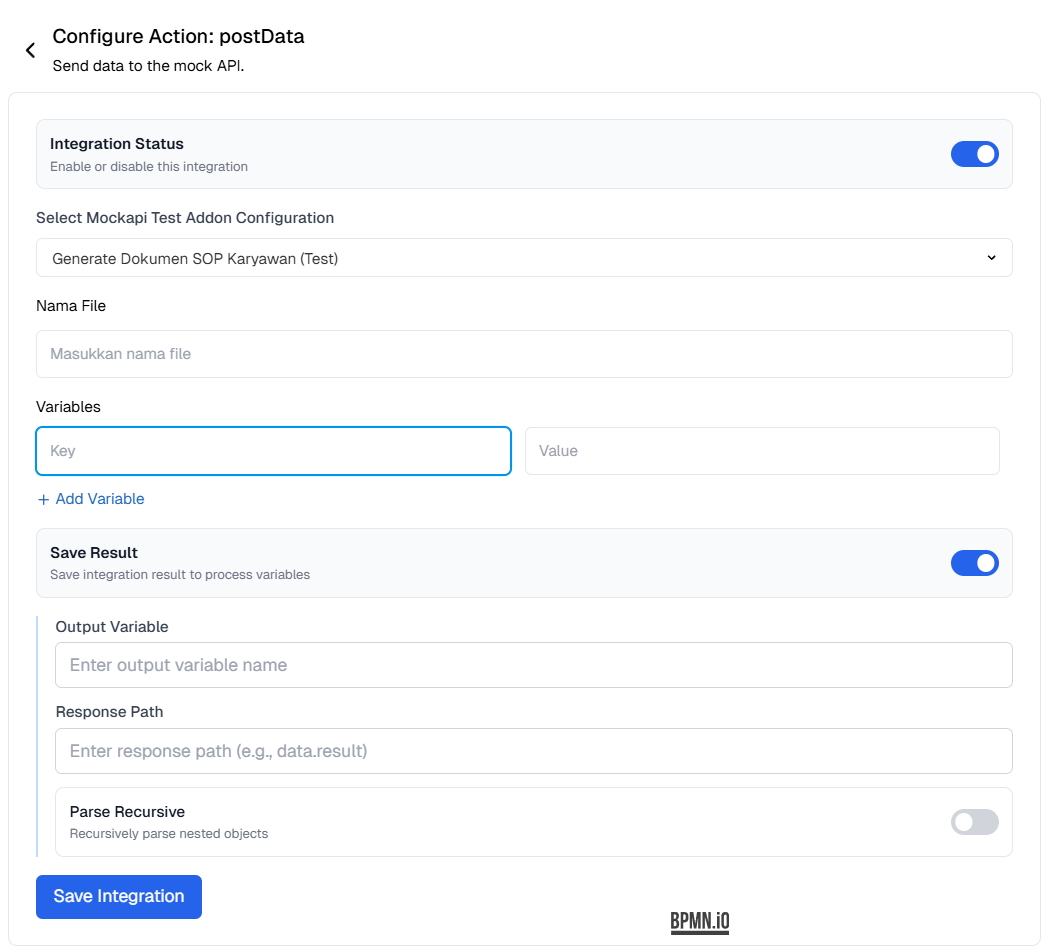 Action Integrations Addon,