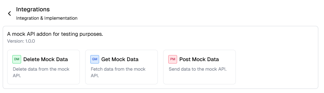 Add Integrations Addon,