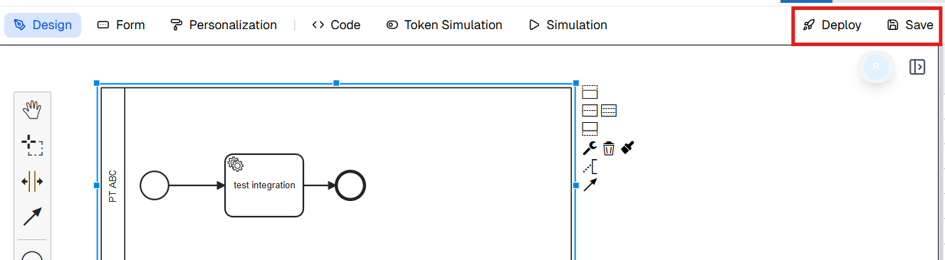 Action Save and Deploy Integrations Addon,