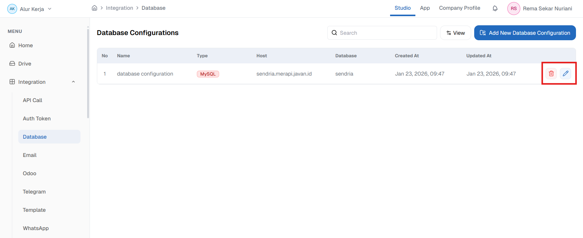Action DB OnPremise,