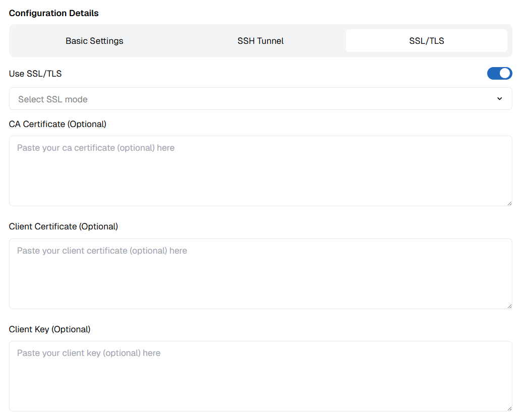 Add New Configuration DB SSL OnPremise,