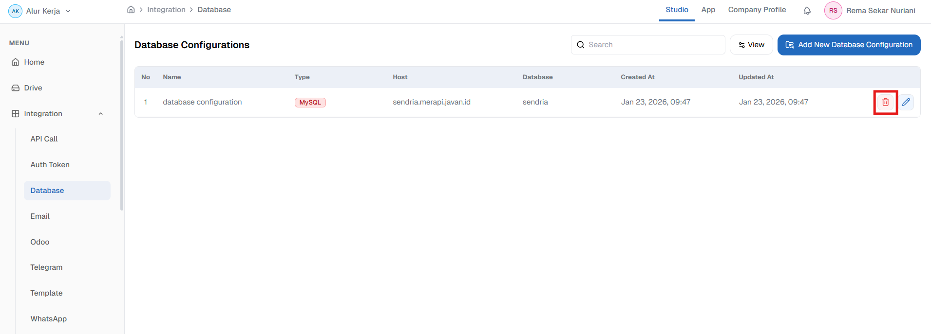 Remove Configuration DB OnPremise,