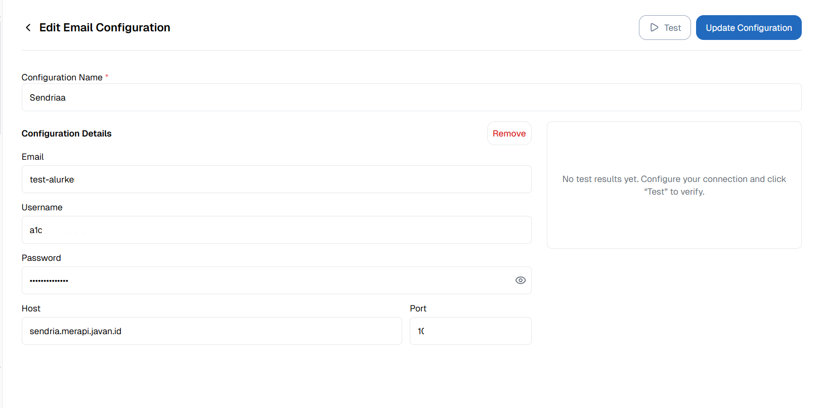 Configuration Email OnPremise,
