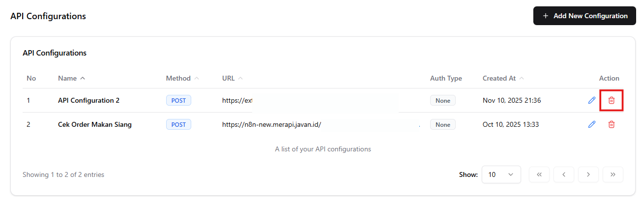 Remove Configuration API,
