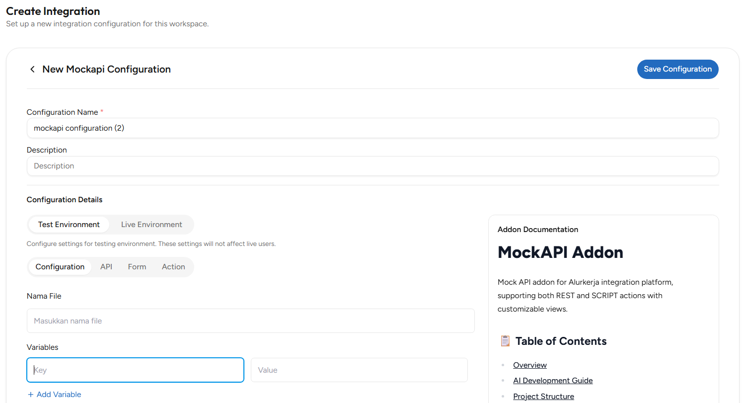 Add New Configuration Addon,