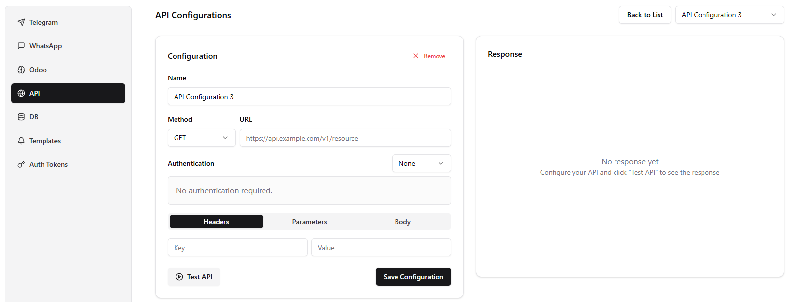 Add New Configuration API,
