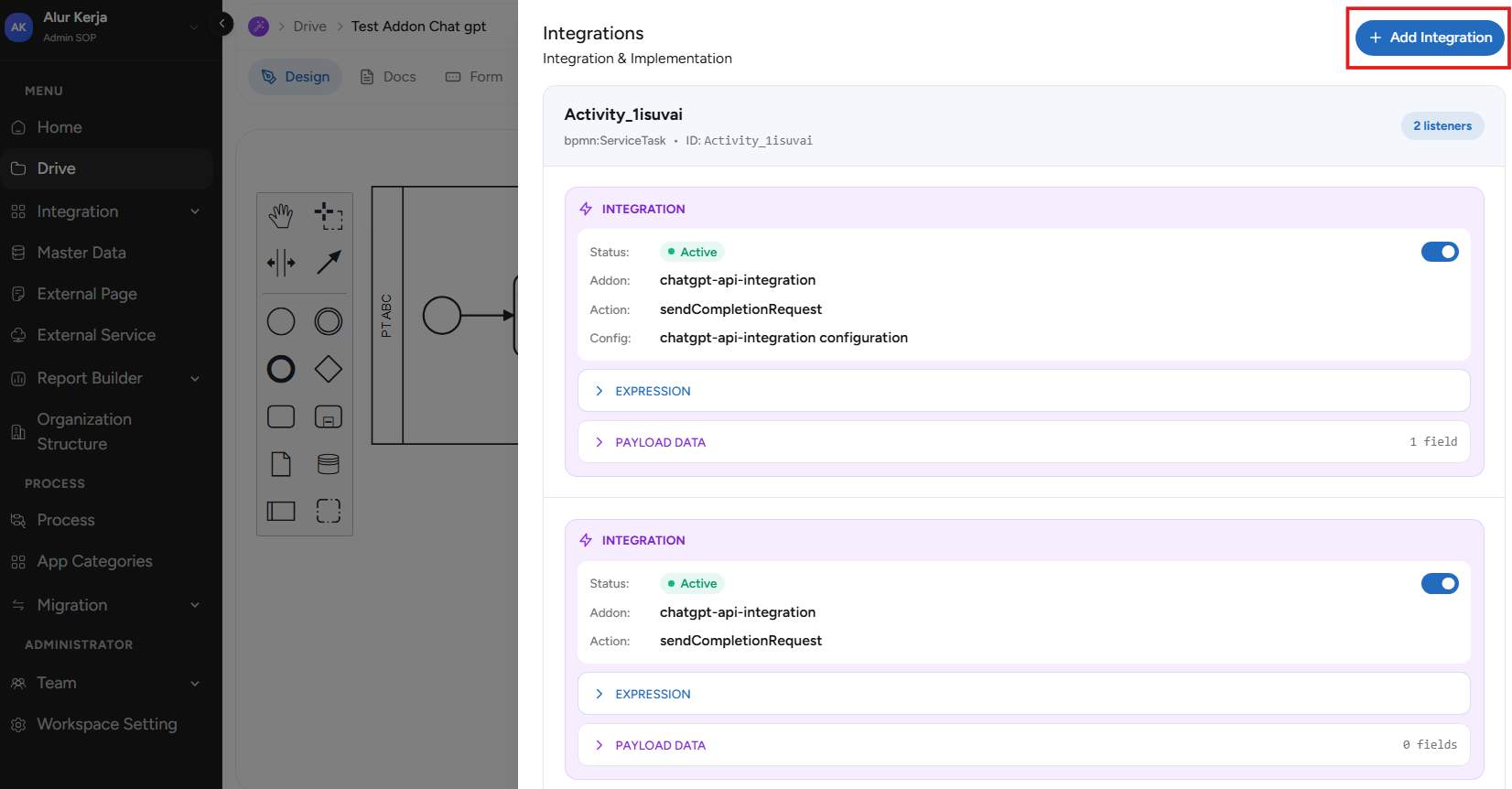 Add Integration Addon,