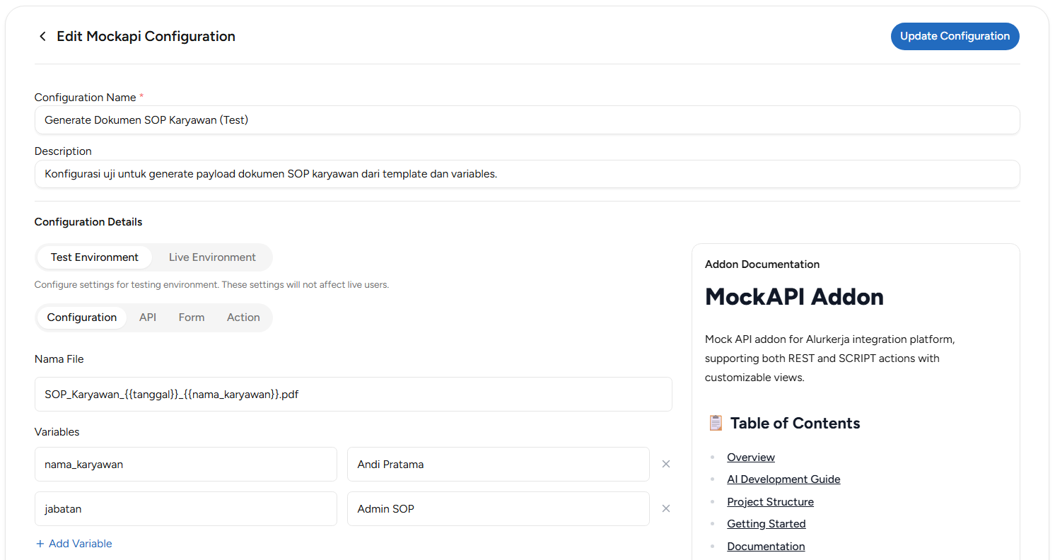 Configuration Addon,
