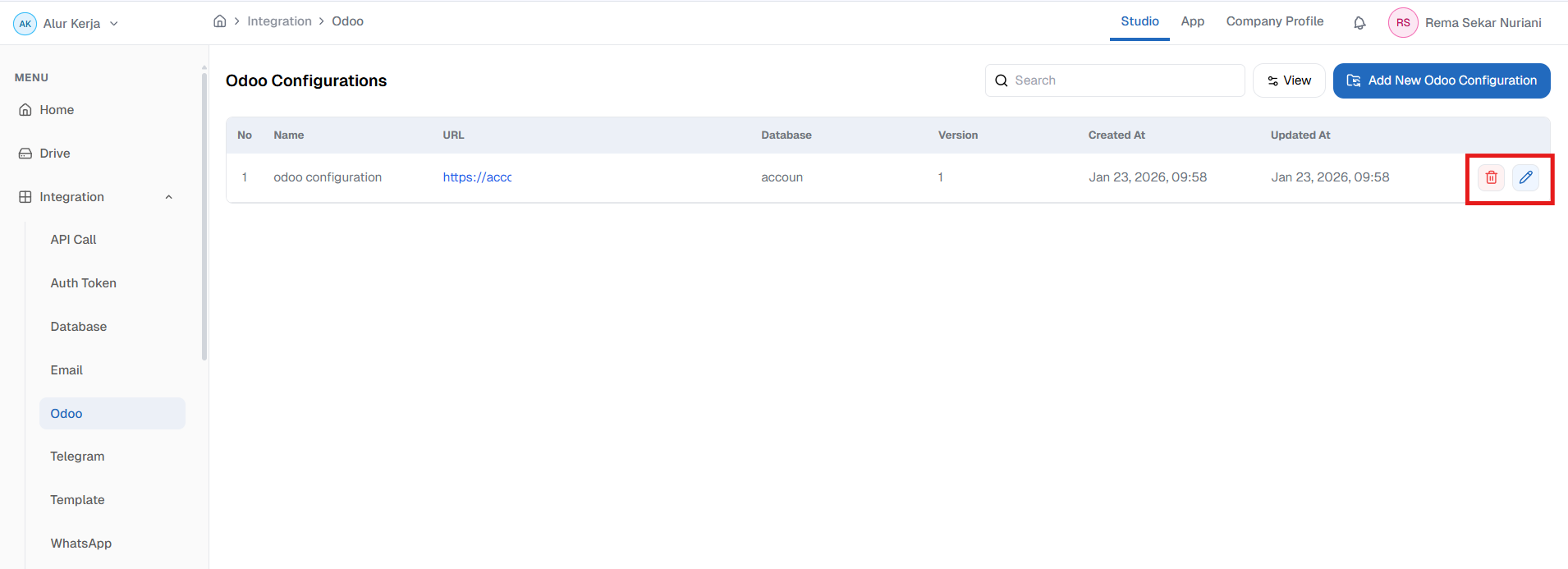 Action Odoo OnPremise,