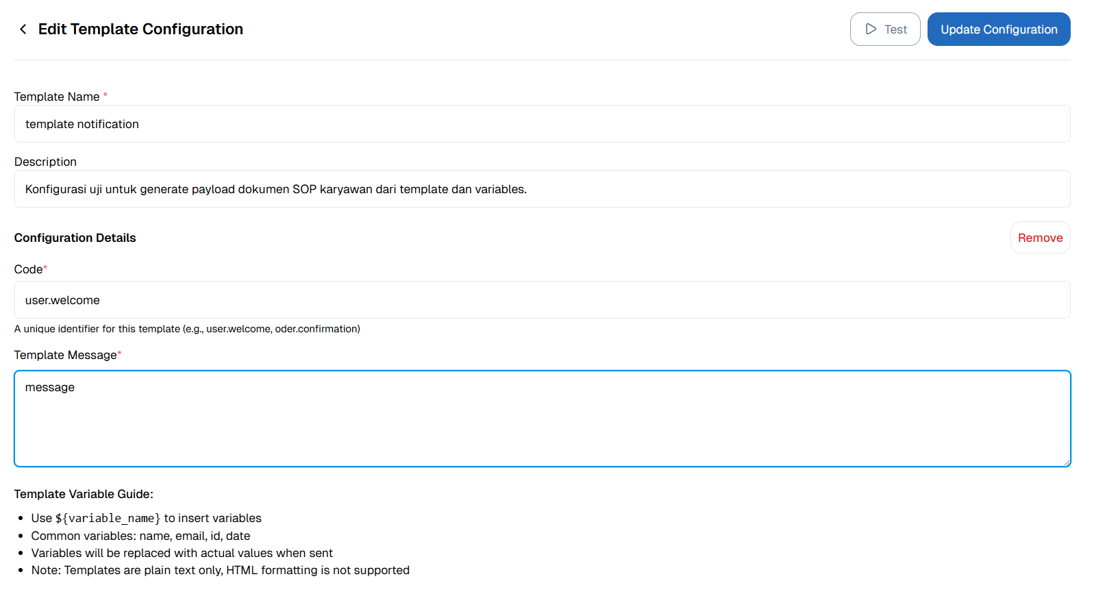 Configuration Templates OnPremise,