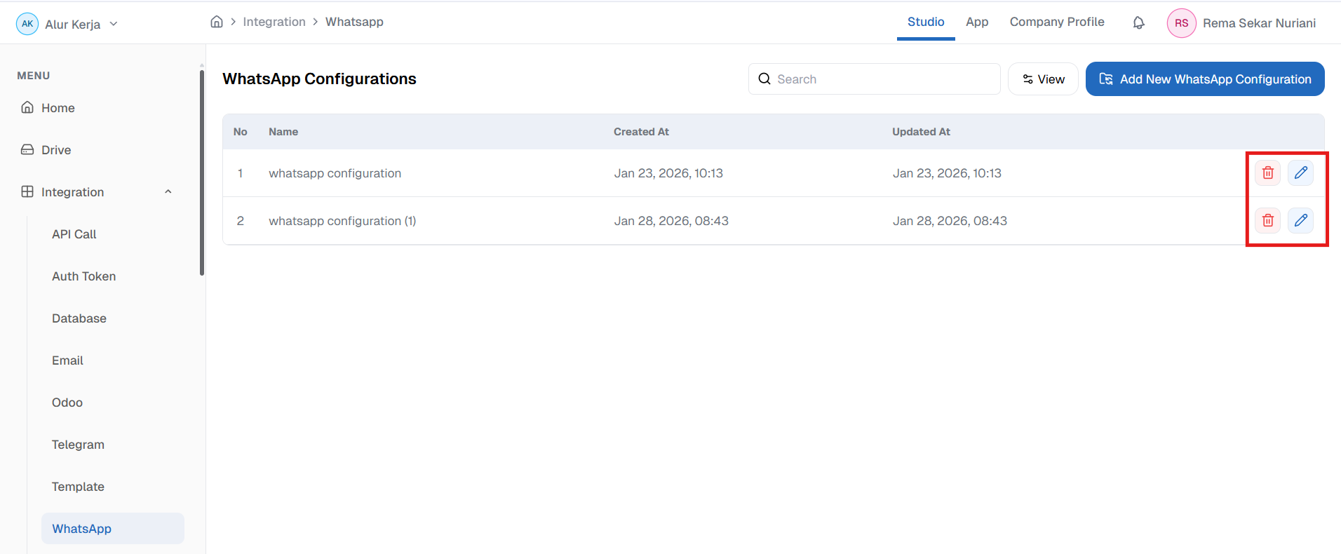 Action WhatsApp OnPremise,