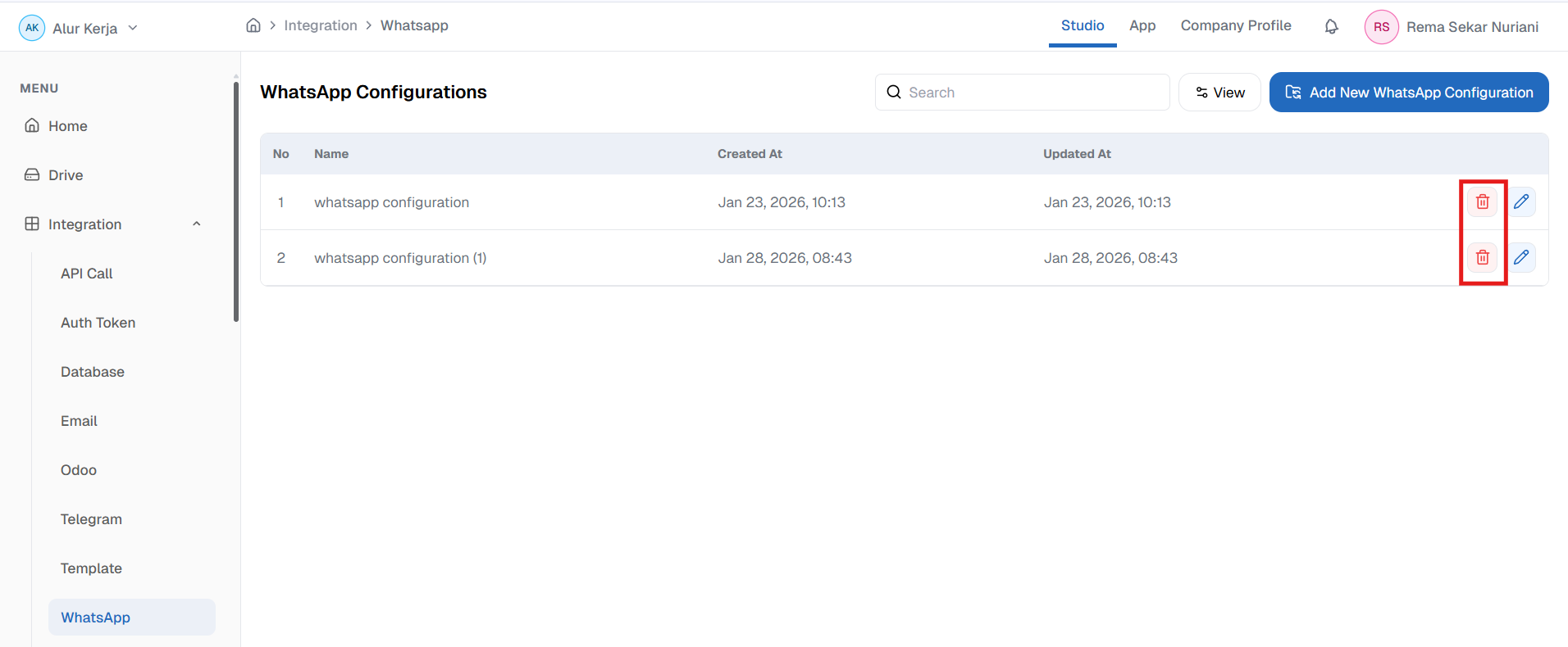 Remove Configuration WhatsApp OnPremise,