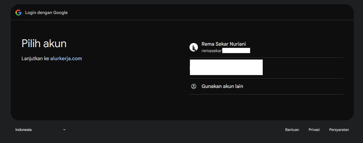 Pilih Akun Google On Premise