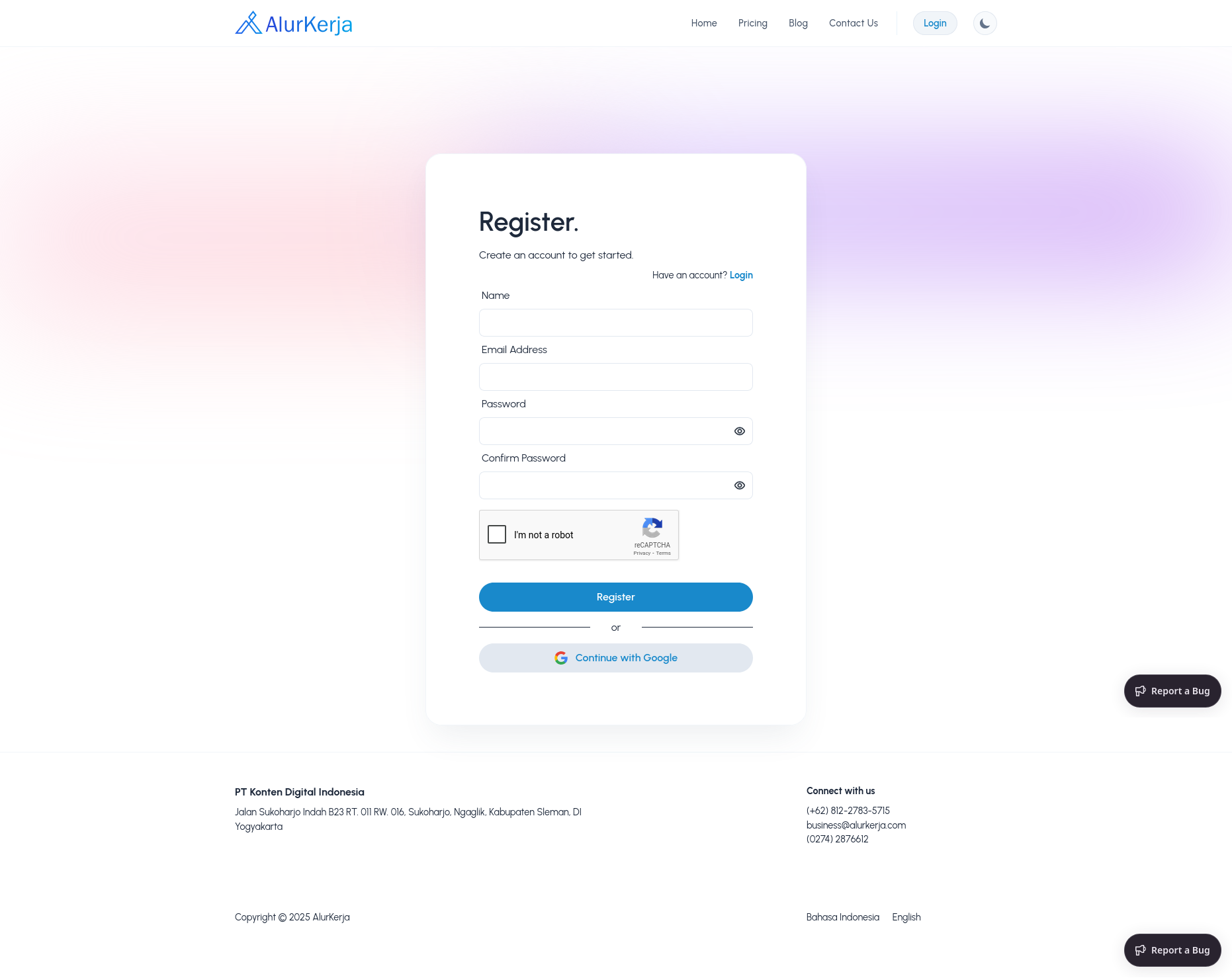 Register Account