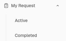 My Request Collapsable Menu