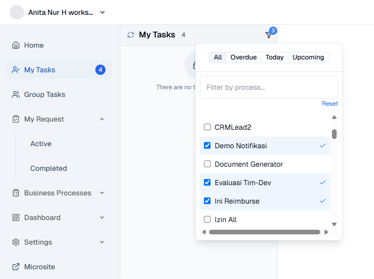 Daftar Task and Filter