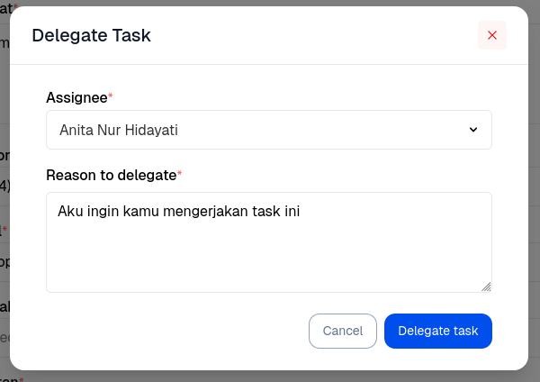My Task Delegate Confirmation