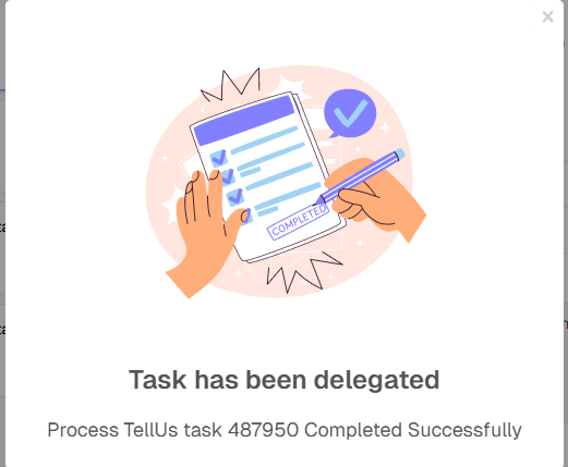 My Task Delegate Success