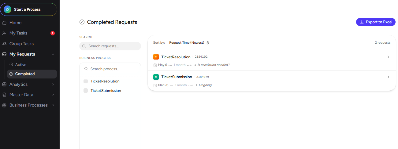Daftar Request Completed