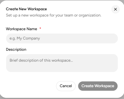 Formulir Create Workspaces App Alurkerja On Premise
