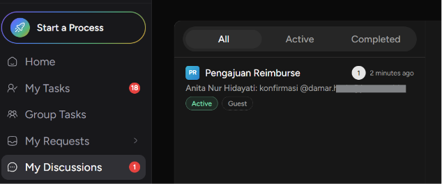 My Discussion Menu