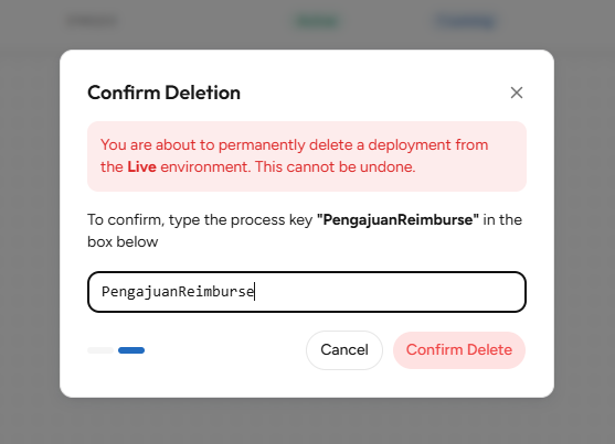 Dialog Confirm Deletion