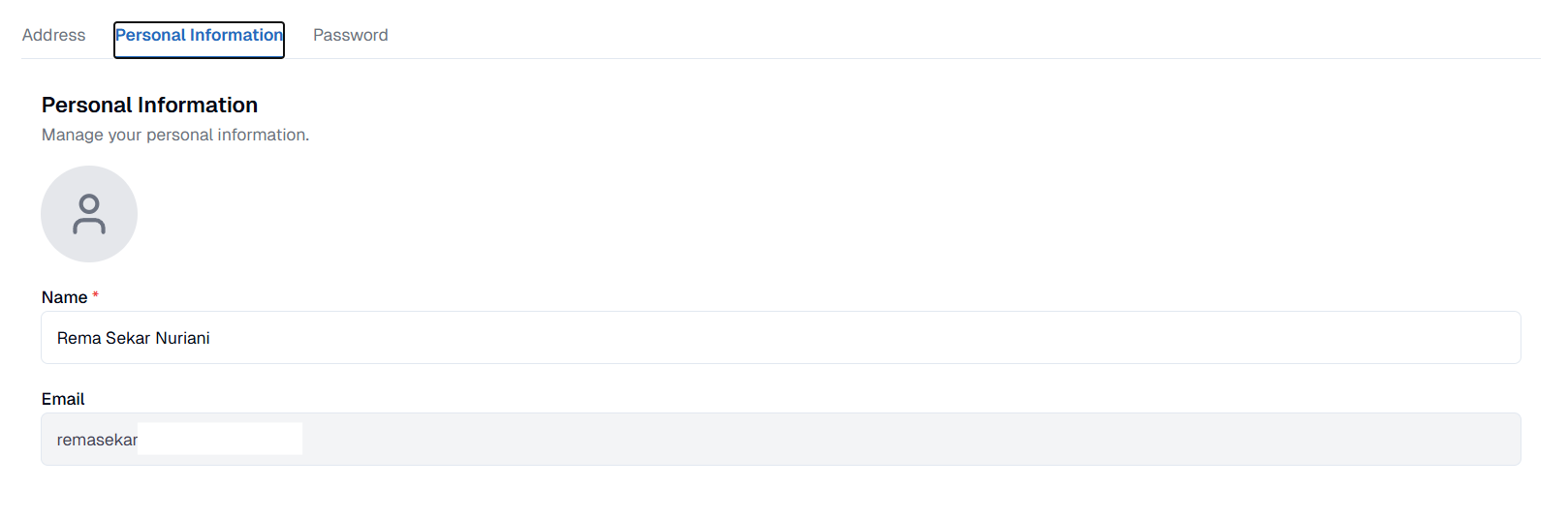 Profile Personal Information