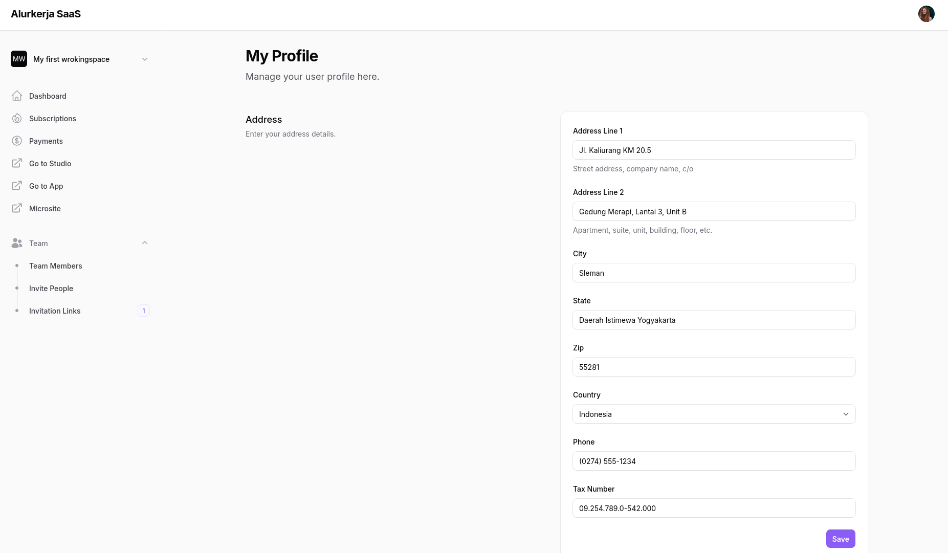 Profile Page