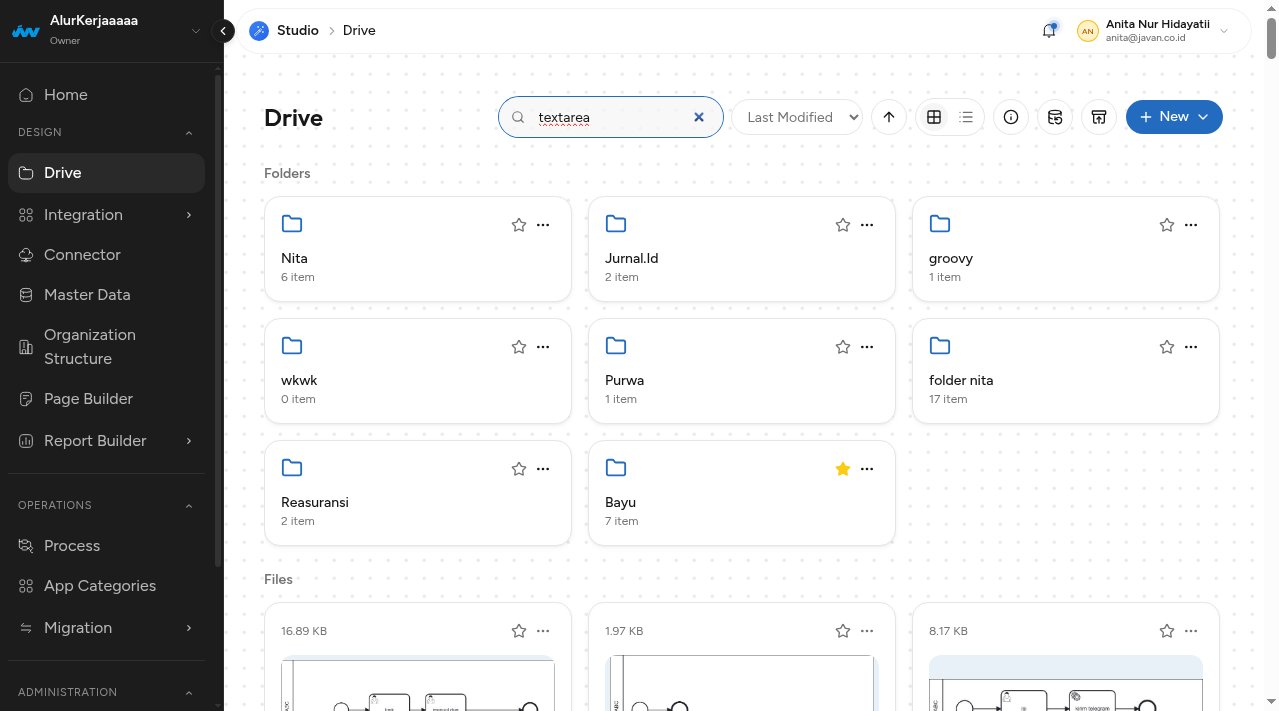 Mencari file BPMN di Drive