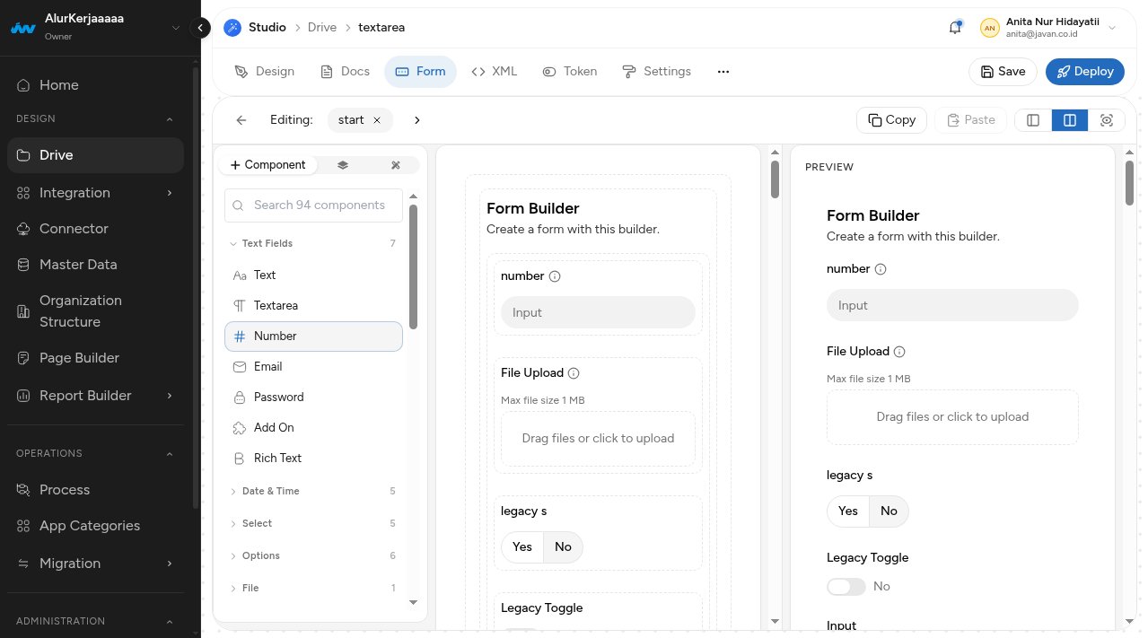 Form Editor dengan preview field