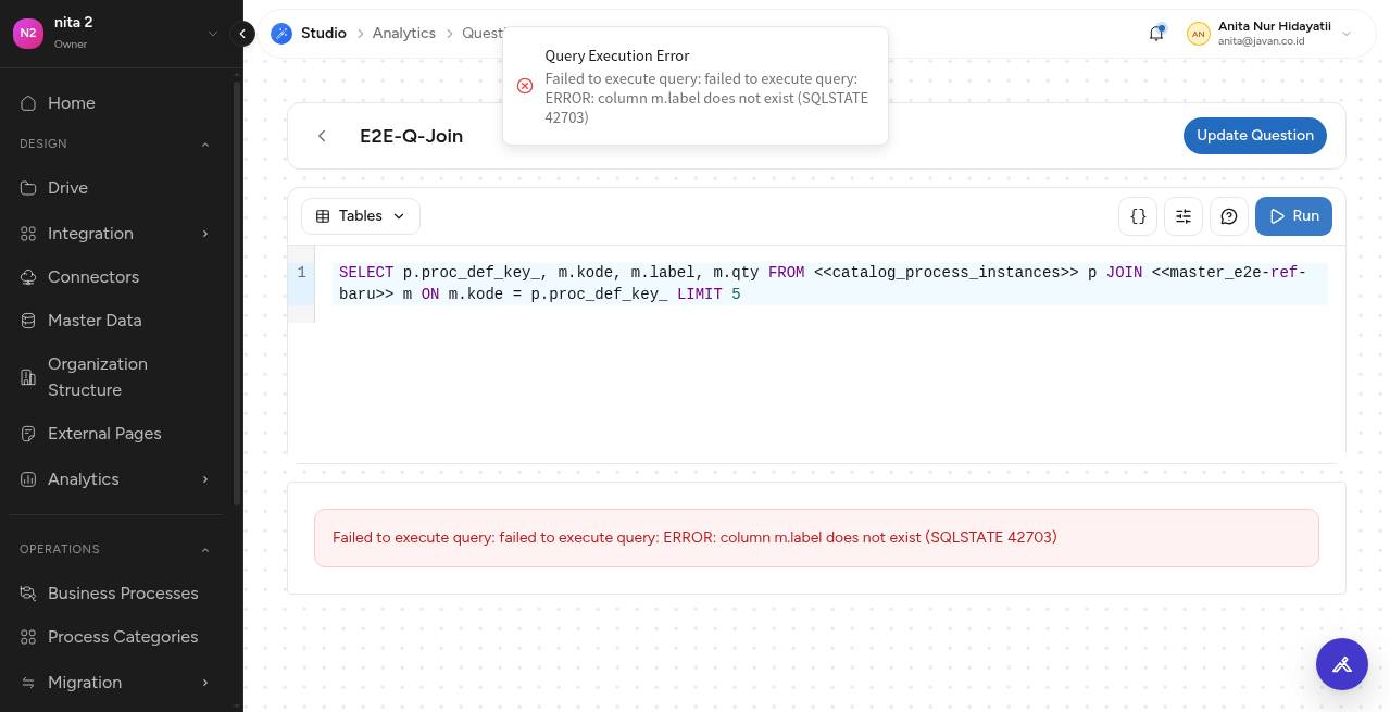 Question gagal dijalankan dengan pesan column m.label does not exist (SQLSTATE 42703)