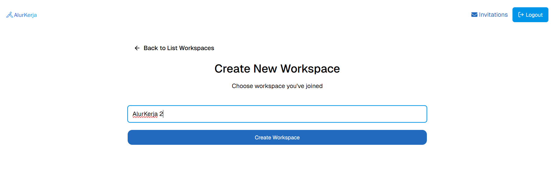 Create New Workspace OnPremise