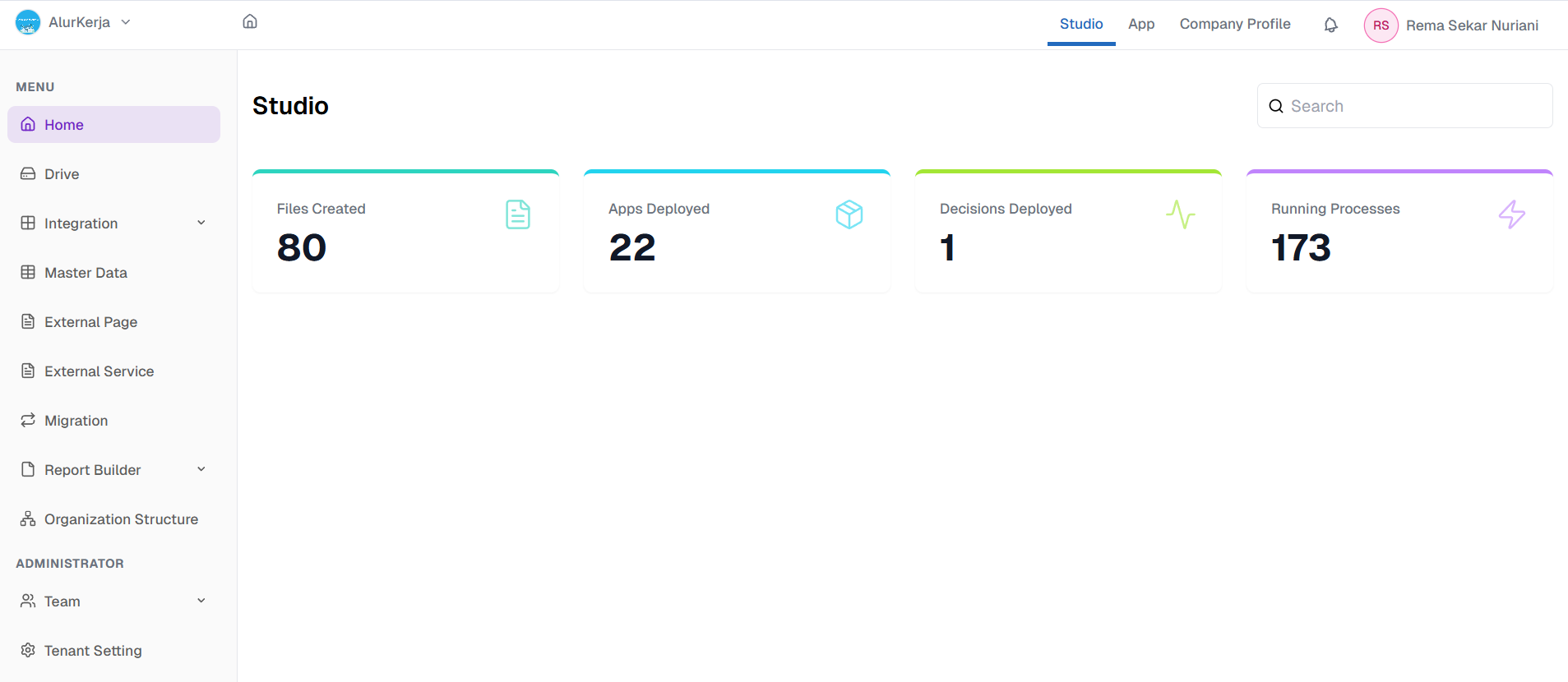 Halaman Studio OnPremise