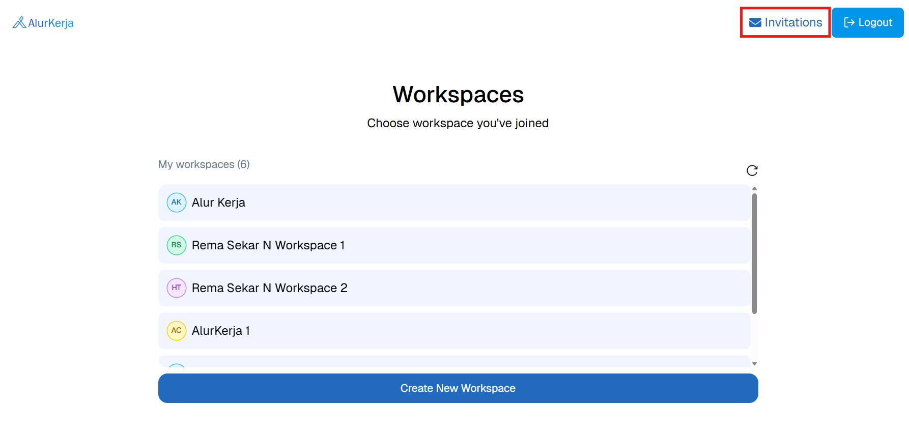 Invitation Workspace OnPremise
